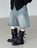 Quartet washed Bermuda denim