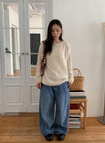 Nayu Hairy Lip Neck Loose Knit