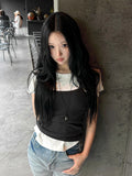 Halter ballet layered top
