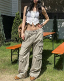 Deep multi 4 pocket wide cargo pants
