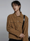 Ribbed Crop Corduroy Jacket