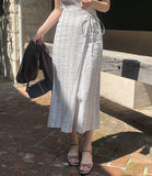 Neo Stripe Wrap Long Skirt