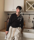 Devel Waffle Henley Neck Long Sleeve T-shirt