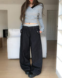 Onu Sagging Banding Layered Denim Pants