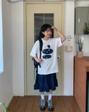 Imilve Dot Embroidery Over Short Sleeve Tee