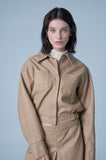 Washed double pocket crop blouson