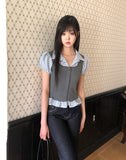 Apue Layered Short Sleeve Blouse