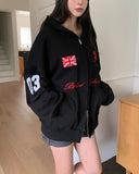 DEET Horse Numbering Two-Way Hood Zip-Up