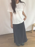 Neiro Cotton Dot Maxi Long Skirt