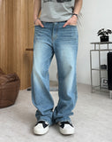 Record semi-flare denim pants