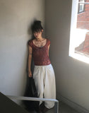 Celto Angel Wings Embroidery Wide Pants