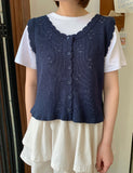 Enges Lace Summer Punching Knit Vest