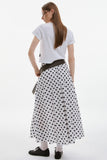 maxi dot corsage skirt