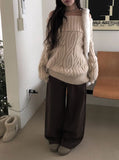 Zid Brushed Snap Cotton Wide Pants