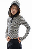 Henry stripe hoodie long sleeve