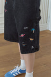Dino Stitch Bermuda Denim Pants