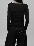 Teak Ribbed V-neck Tee