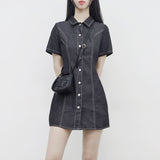 hoz stitch denim one piece
