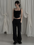 [mnem] patch straight sweatpants