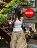[Volume up!] Nien Ribbed Shirring Strap Sleeveless (+ With Cup)