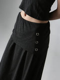 Cutout punching midi skirt