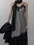 Silver Lace Slip One Piece