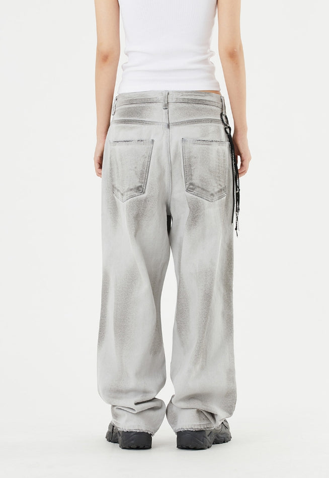 Raucohouse(ラウコハウス) - ラインデストロイドダーティウォッシュデニムパンツ / Line destroyed dirty washed  denim pants – einz.jp