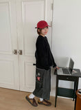 Stind Star Patch Raw Bermuda Pants