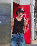 Triple Stud Ribbed Sleeveless Top