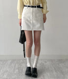 Fringe Denim Mini Skirt