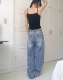 Rudian Back Banding Wide Denim Pants