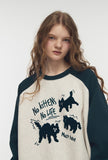 Cat Boucle Embroidered Raglan Sweatshirt