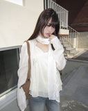 Boohin Chiffon Frill Sleeveless Blouse