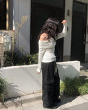 Dove Off-Shoulder Long Sleeve Knit