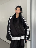 Tudi Diagonal Track Nylon Wind Jumper