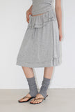 DOUBLE LAYERED MIDI SKIRT