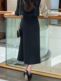 Belden Buckle Unbalance Pleated Long Skirt
