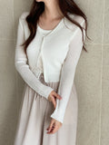 Select Two Button Summer Ribbed Cardigan