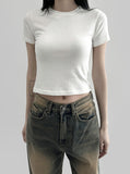 Rebed brushed cropped short sleeve T-shirt