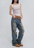Griner Damage Wide Denim Pants