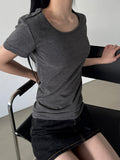 Button Accent Slim Tee