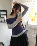 Lizzy Two Tone Layered Tencel Long Sleeve