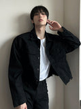 Damage over black denim jacket