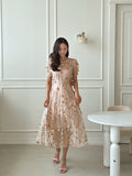 Sugar Puff Flower Lace One Piece