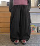 Boboki Banding String Nylon Wide Cargo Pants