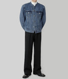 Round denim jacket