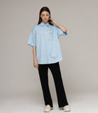 Small Cloud Bear Smile Overfit Short Sleeve Shirt