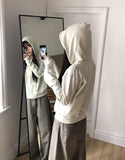 Ena Double Point Button Two-Way Hood Zip-Up