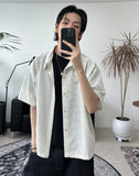 Pet seersucker short-sleeve shirt