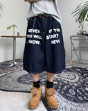 Crea Lettering Bermuda Pants